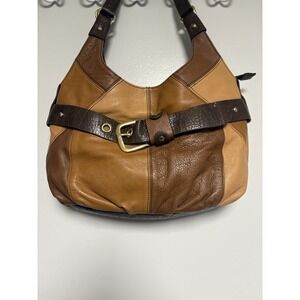 Vintage 80s 90s ETIENNE AIGNER Large Leather Colorblock Hobo Bag Handbag MULTI